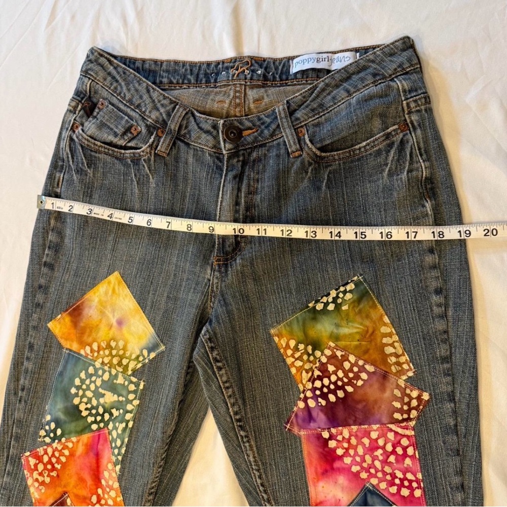 Artistic Patchwork Boot Cut Jeans - image 4
